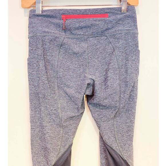 Lululemon Gray -Pink 3/4 Leggins Size 4 Sheer ,Back pocket Small - Picture 9 of 9